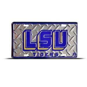   Tigers Diamond Metal College License Plate Wall Sign Tag: Automotive