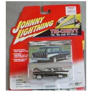    Johnny Lightning Tri Chevy 1957 Chevy Nomad BLACK: Toys & Games