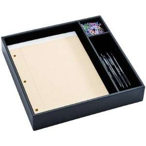  Genuine Black Leather Conference Room Organizer Tray 