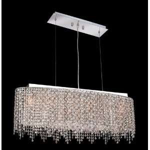 Moda 6 Light Square Pendant in Chrome with 1 Layer of Crystal Size 