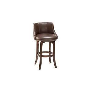  Swivel Counter Stool   Brown Leather by Hillsdale   Dark 