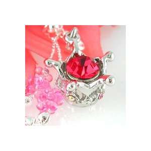   3D Crown with Big Red Crystal Cell Phone Charm Strap: Everything Else