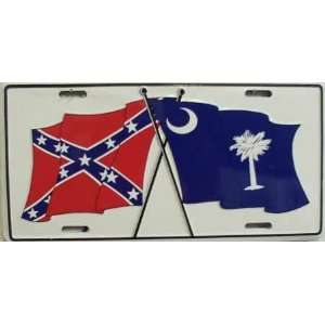 : Confederate South Carolina flags license plate plates tag tags auto 