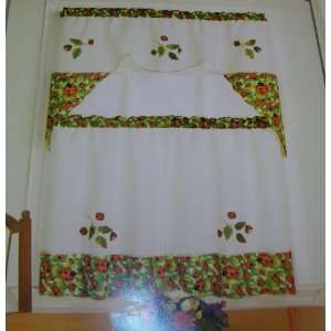   Bug Ladybug Elegant Embroidered Kitchen Curtain Set: Home & Kitchen