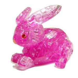   New 3d Crystal Pink Bunny Rabbit Jigsaw Puzzle Gadget Iq: Toys & Games