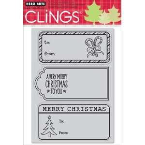  Three Gift Tags   Cling Rubber Stamps: Arts, Crafts 