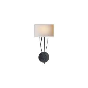  Studio Aspen Sconce in Black Rust with Natural Paper Shade 