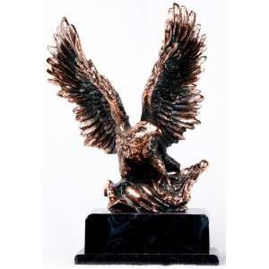  Bronze Eagle with American Flag Statue (Free Shipping 