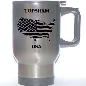    US Flag   Topsham, Maine (ME) Stainless Steel Mug 