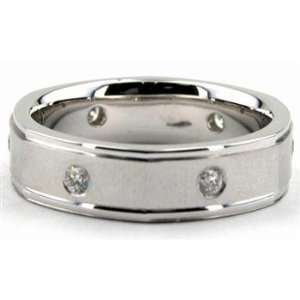   Bezel Set Mens Diamond Wedding Band in Platinum (0.24 ctw): Jewelry