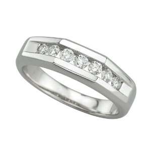  14K White Gold 1/2 ct. Diamond Mens Ring: Jewelry