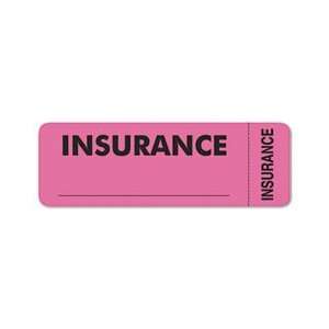  TAB06420   Insurance Labels, 3x1, Pink