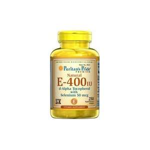  Natural Vitamin E 400 IU with Selenium 50 mcg 400 IU 250 