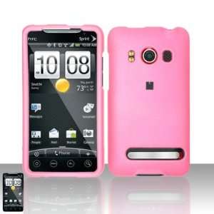  Light Pink Solid Color Rubber Texture HTC EVO 4G Snap on 