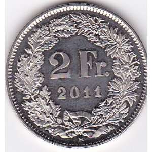  2011 B Switzerland 2 Franc Coin 