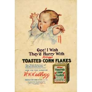  1909 Ad Toasted Corn Flake Co W K Kelloggs Cereal Baby 