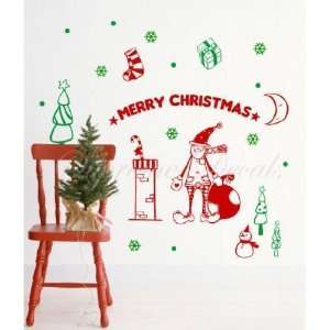   Christmas Santa  Removable Vinyl art interior design home decor Home
