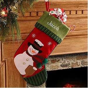  Personalized Snowman Christmas Stocking: Home & Kitchen