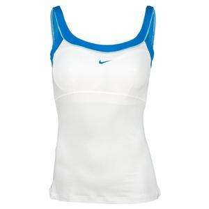 Nike Womens Smash Strappy Tennis Tank Top White/Blue  