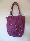 Emma Fox handbag purse pink purple pebbled leather gold hardware 