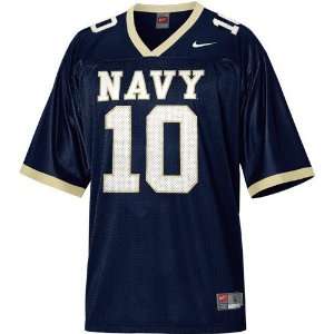  Nike Navy Midshipmen #10 Navy Blue Replica Football Jersey 