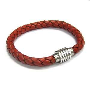 Christmas Gift Stainless Steel (316L) Red Braided Bolo Leather Cord 