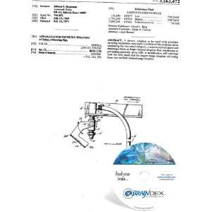    NEW Patent CD for APPARATUS FOR PESTICIDE SPRAYING 