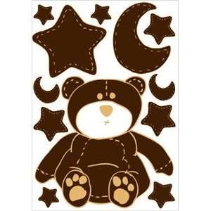  Brown Teddy Bear with Stars and Moon Wall Stickers: Home 