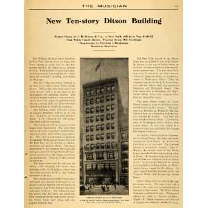   Ten Story Oliver Ditson Store   Original Print Article