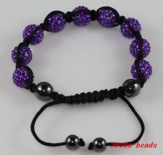 Xmas Gift rhinestones Pave Ball Beads friendship Bracelet 11mm  
