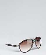 Prada brown tortoiseshell plastic aviator sunglasses style# 316231901