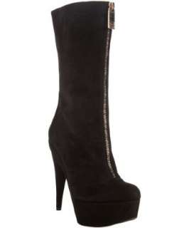 Fendi black suede zip front platform boots  BLUEFLY up to 70% off 