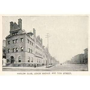  1893 Print Harlem Club Building Lenox Avenue New York 