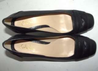 THESE ARE A BEAUTIFUL PAIR OF COLE HAAN 6.5 B GRAINED LEATHER PUMPS.