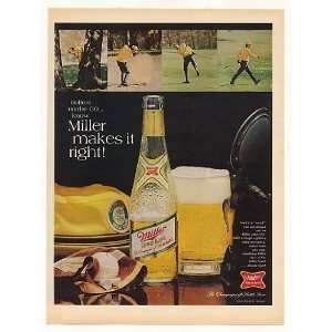  1968 Golfer on the Go Miller Beer Makes It Right Print Ad 