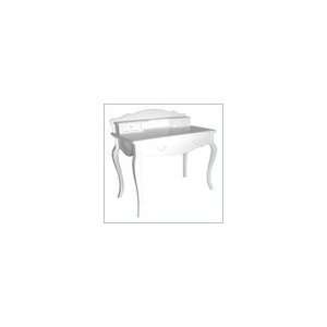   Verona Wood Writing Desk in French White and Silver: Office Products