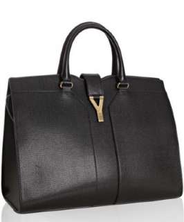Yves Saint Laurent black textured leather Cabas Chyc tote   