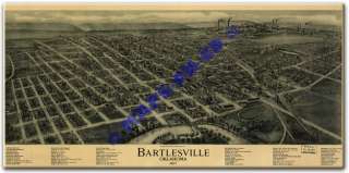 1917 BARTLESVILLE OKLAHOMA Osage County OK MAP CD  