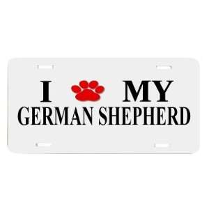  German Shepherd Paw Love Dog Vanity Auto License Plate 