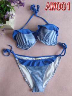 NEW SEXY NEW NWT Summer Brazilian blue Halter Bikini Swimsuit SIZE L 