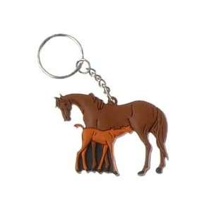  Mare and Foal Key Chain   Brown   1 3/4 X 1 1/2 Sports 