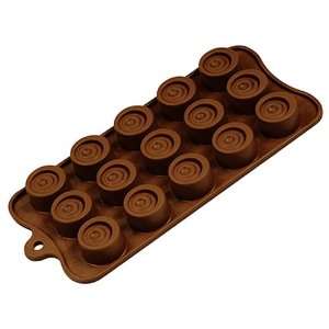  Fat Daddios Silicone 15 Piece Swirled Cylinder Chocolate 
