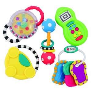  Sassy 5 Piece Developmental Toy Gift Set, 6 Month+ Baby