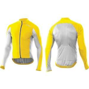  2XU Cycle Jersey   Long Sleeve   Mens Yellow/White, S 