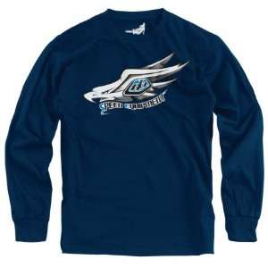   Lee Designs Crow Mens Long Sleeve T Shirt Navy Blue Small: Automotive