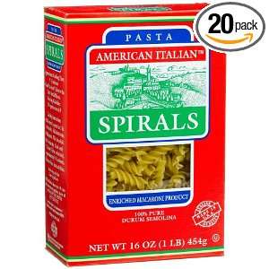 Pasta American Italian Spirals, 16 Ounce Grocery & Gourmet Food