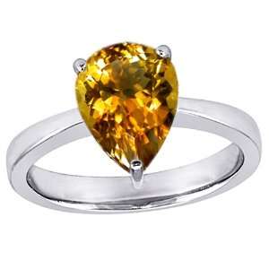 Large 11x8 Pear Shape Solitaire Engagement Ring With Simulated Citrine 