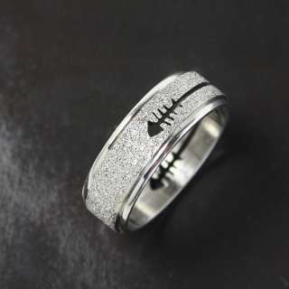 Elegant Mens/Unisex Titanium Steel Band Ring Size 6 1/2