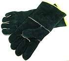 GrillPro Black Leather BBQ / Fireplace Gloves (00528)