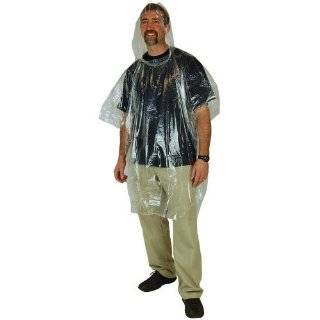 Clear Emergency Rain Poncho Coat Rainwear w/ Hood & Sleeve  
